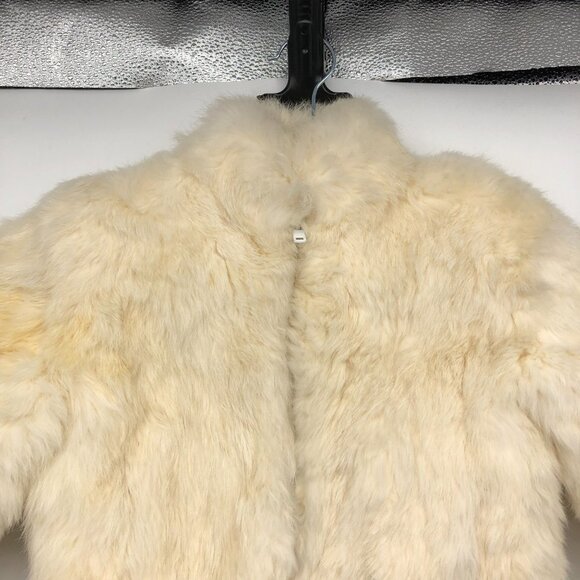 Niki Ivory Off White Vintage Genuine Rabbit Fur Coat kids size 4 - Picture 4 of 16